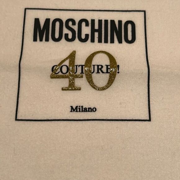 Moschino Couture 40 Dust Cover White Drawstring Top Bag Luxury Storage Travel - Picture 2 of 6